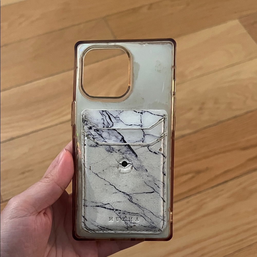 iPhone 13pro Phone Case with Marble Card Holder
